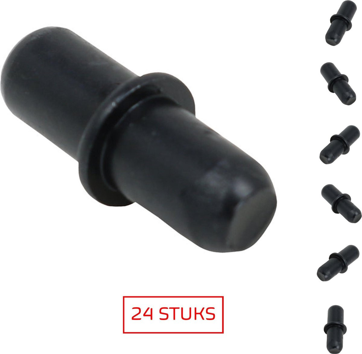 TQ4U Duplo kastplankdrager - Metaal - Mat zwart - Ø 5 mm - 24 stuks