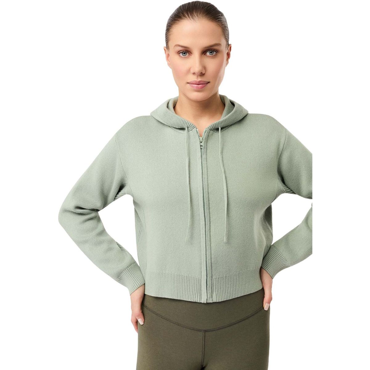 Mandala Knitted Hoodie Jacket desert green M JA23KN05-Knitted-Hoodie-Jacket-desert-green-M