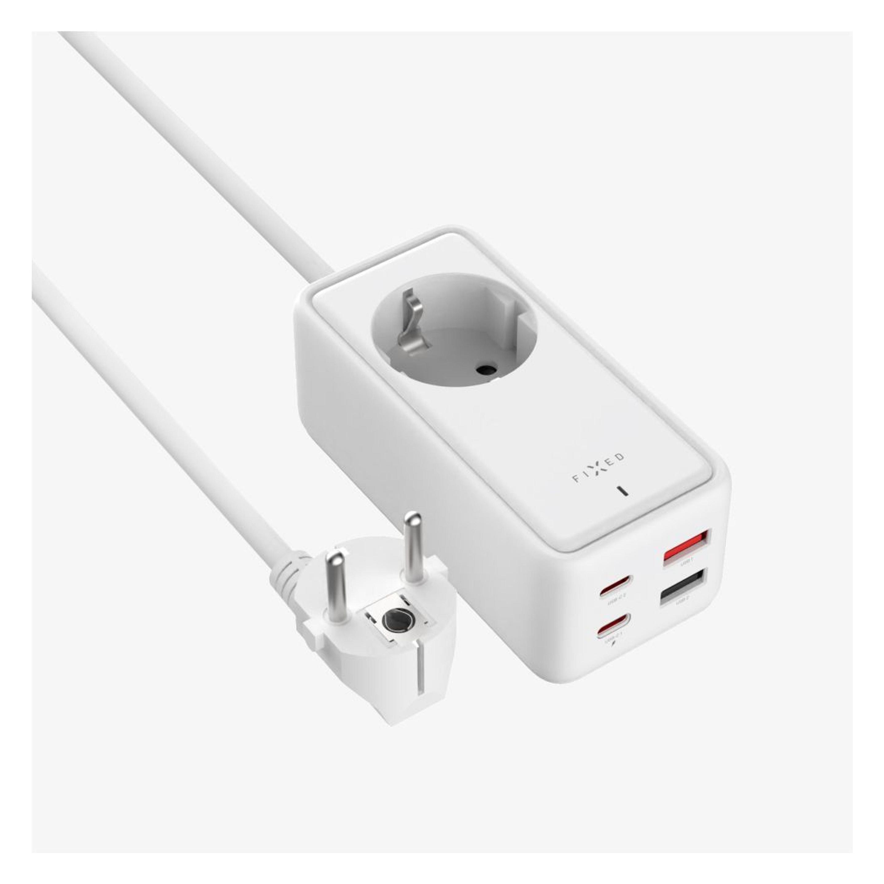 Fixed Charging Strip PD 65W 1,5m weiss / Netzwerkverlängerungsadapter / 2x USB-C und 2x USB GaN III (65 W, 4 Ports) (FIXCS65-1.5-WH)