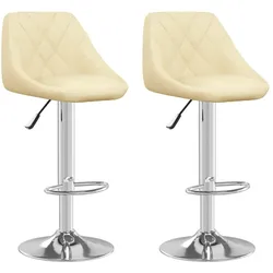 vidaXL Barhocker 2 Stk. Creme Kunstleder