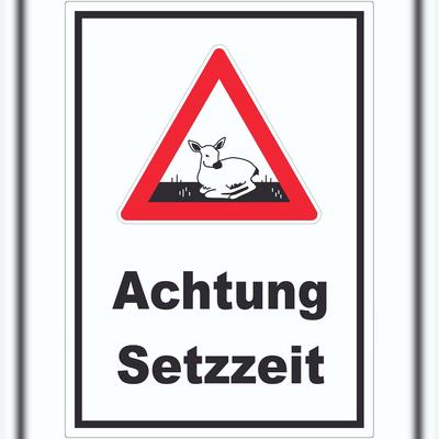HB-Druck Achtung Setzzeit Aufkleber A3 (297x420mm)