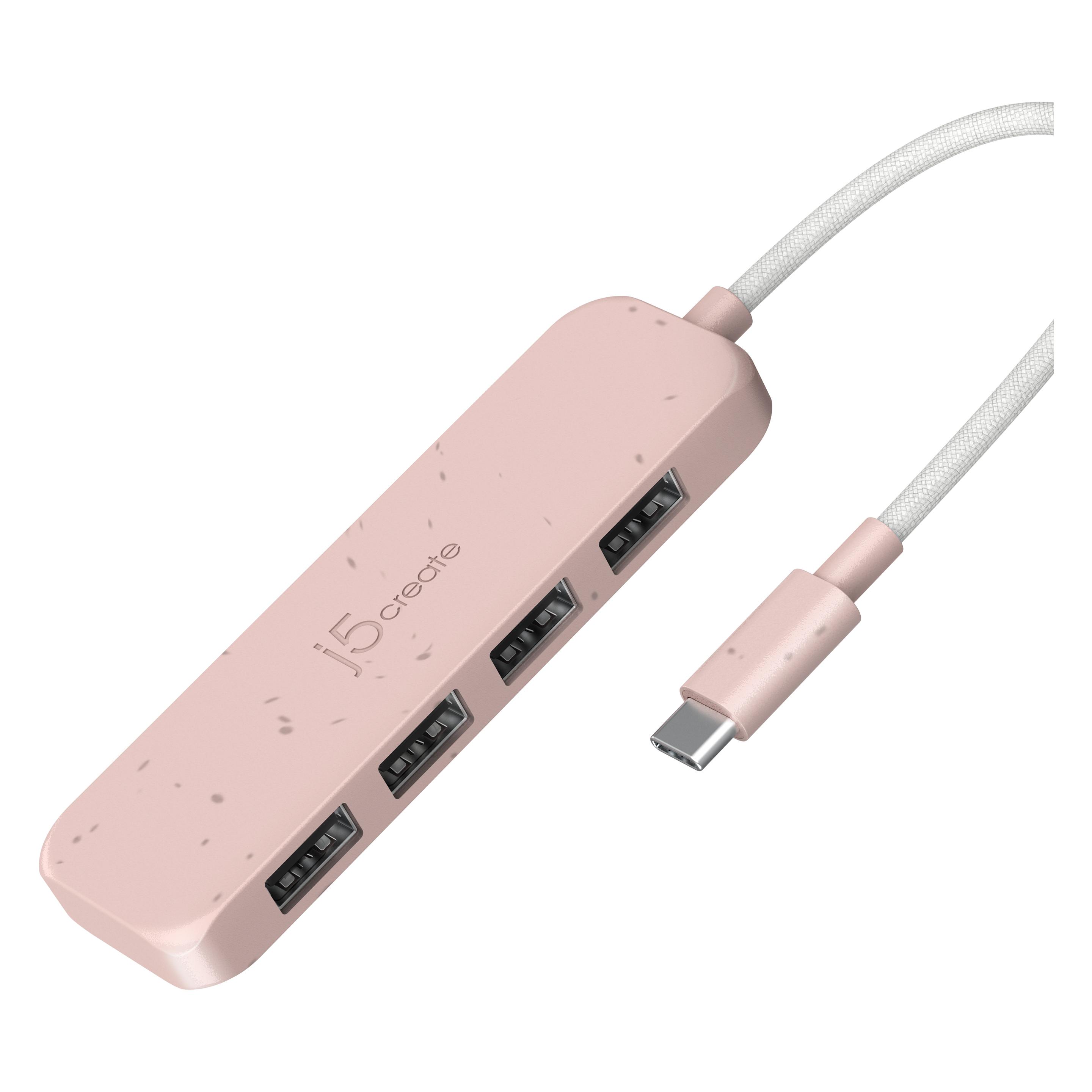 j5Create Umweltfreundlicher USB-C-zu-Hub Typ A Gen 2 mit 4 Anschlüssen, USB 3.2 Gen 1 (3.1 Gen 1) Ty (USB-C, 4 Ports) (JCH341ER-N)