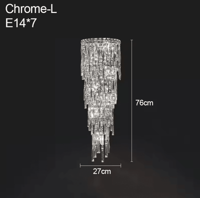 Inspire Curations Modern Luxury Crystal Wall Sconce chorme L 76x22cm 3 Colors Changeable