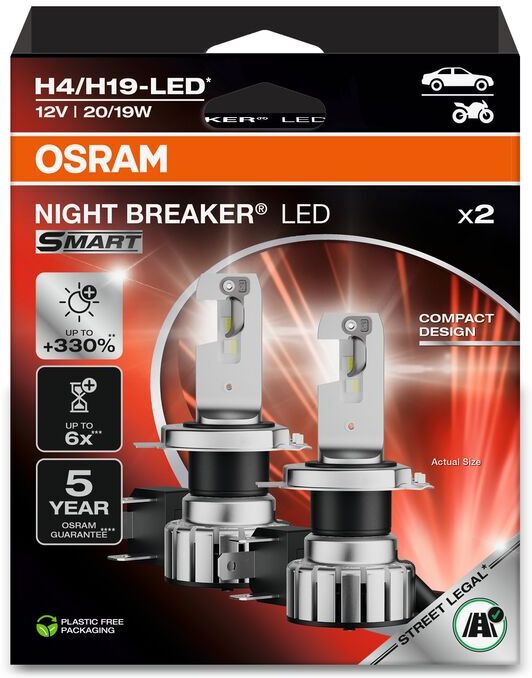 Osram Glühlampe, Hauptscheinwerfer Night Breaker® Led Smart H4/h19 64193dwnbsm-2hb