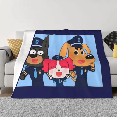 Inspire Curations Sheriff Labrador Soft Flannel Throw Blanket multi 100x150cm