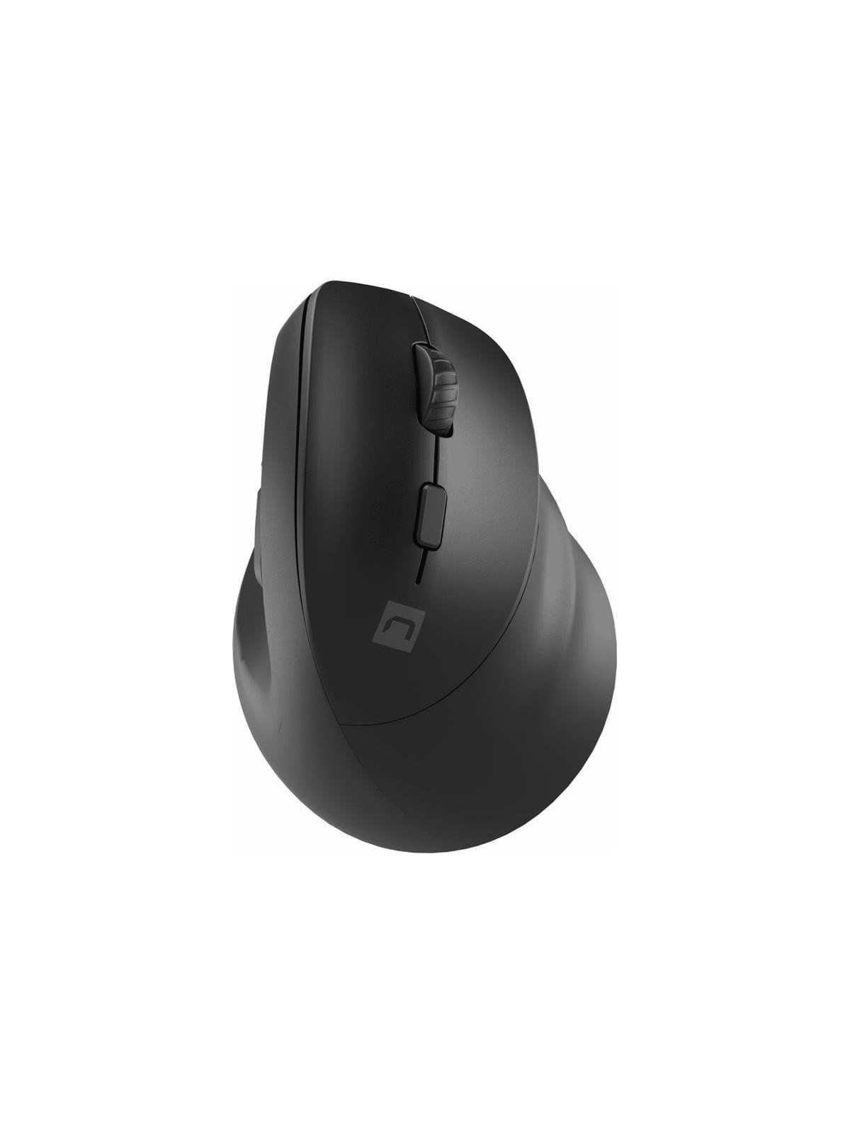Natec CRAKE 2 - vertical mouse - 2.4 GHz Bluetooth 5.0 - black - Vertical mouse (Schwarz)