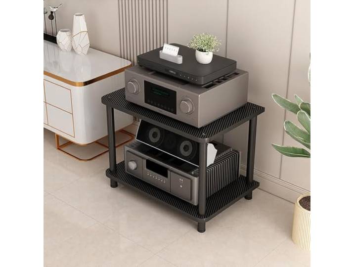 HLDJYLZS 2 Ebenen Großes Verstärkerrack, HiFi-Audio-Ständer, CD-Schrank Großformat, Offene Ablage, Röhrenverstärker, Class-A-Verstärker, CD-Player, HiFi, Heimkino