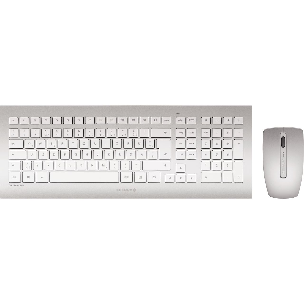 CHERRY DW 8000 mit Laserbeschriftung Deutsch USB weiß/silber