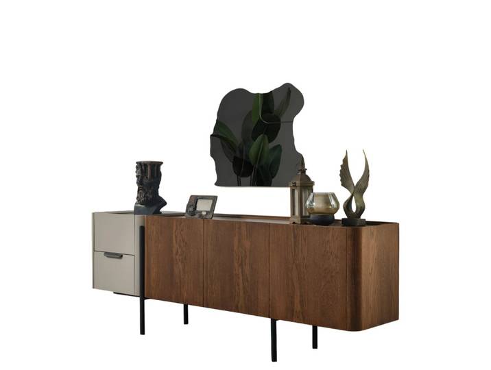 JVmoebel Sideboard Italienisches Sideboard aus Holz in Braun mit elegantem Design, Made in Europe