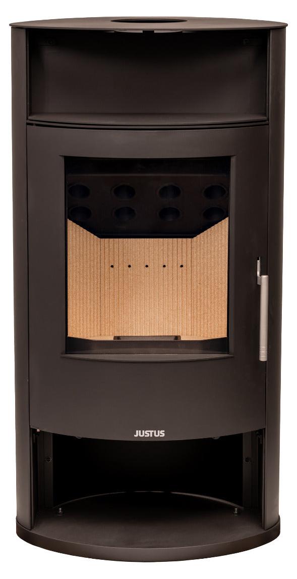 Justus wasserf. Kaminofen | Island Aqua 2.0 |10 kW| Stahl Schwarz