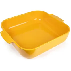 PEUGEOT Keramik Auflaufform APPOLIA 36cm Groß Quadratisch Safrangelb Spülmaschinenfest