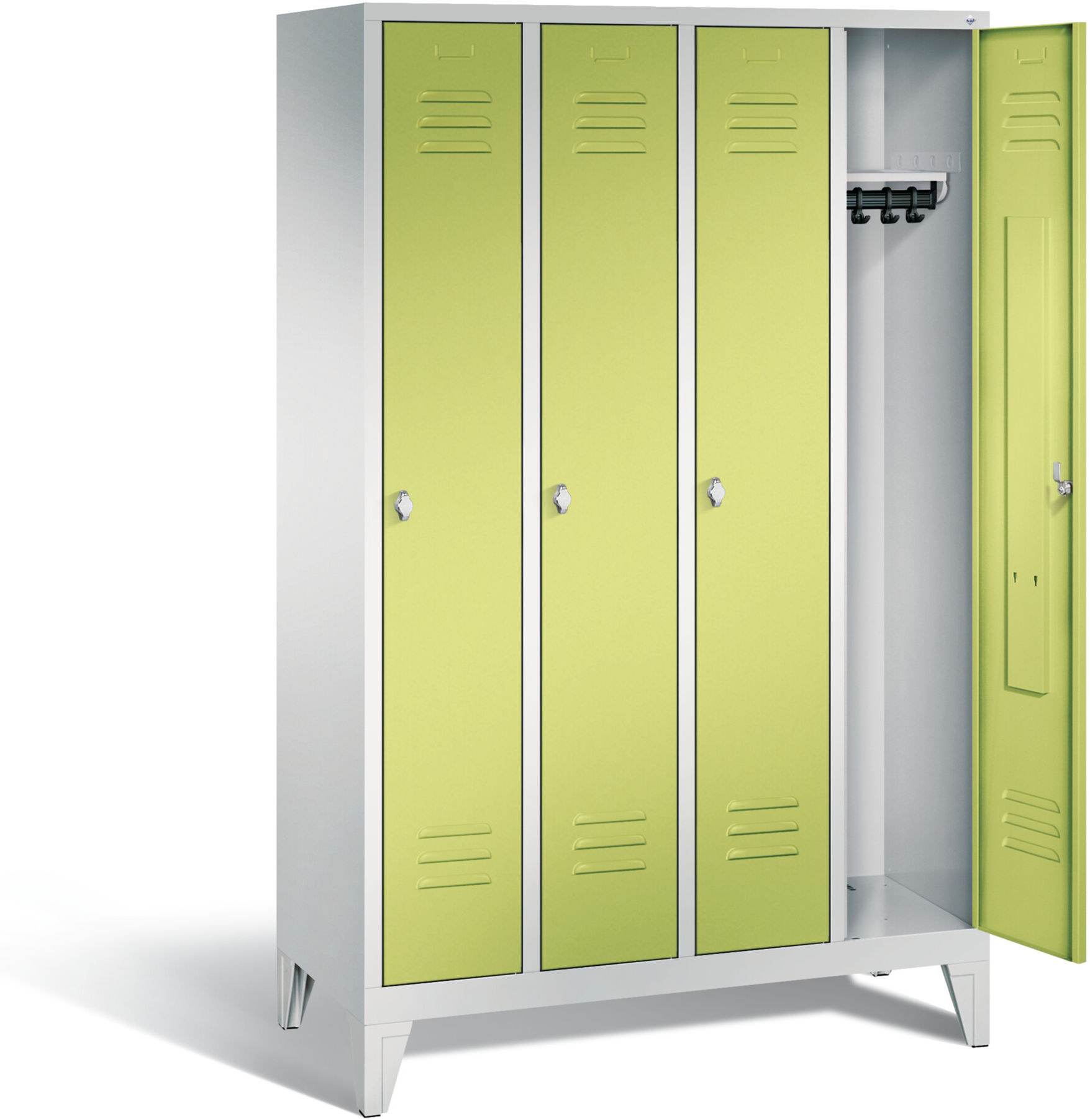 C+P Garderobenschrank Classic, H1850xB1190xT500mm, Front Viridingrün, Korpus Lichtgrau (8010-40) ; C + P Möbelsysteme (8010-40 S10525)