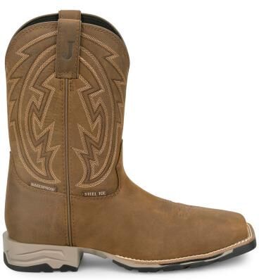 "Justin Boots Mavrik 11"" Square Toe WP ST (Men's) Work in Bomber/Bomber, Size 12 D, Leather"