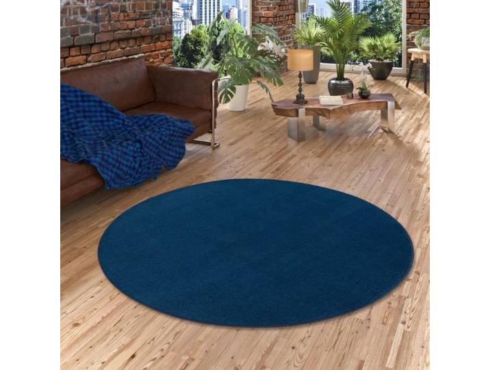 Tapis - SNAPSTYLE - Joy - Velours - Rond - 200x200 cm - Bleu foncé