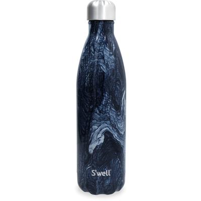 Isolierflasche S'WELL "S'well Topaz", blau (azurit, marmor), H:31cm, Edelstahl, Trinkflaschen, Isolierflasche, 750 ml