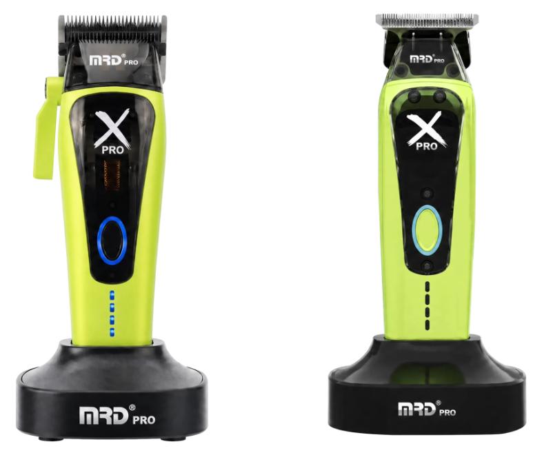 MRD Pro 999C Clipper & Trimmer Combo Set - 2er Barber Set, Zero Gap - Grün