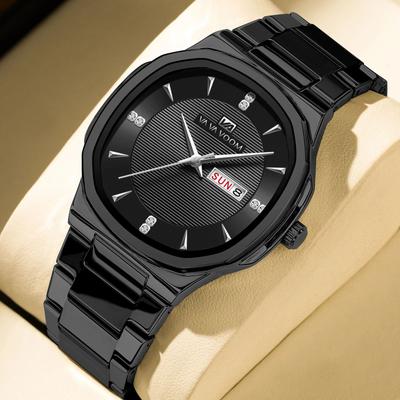Inspire Select VA VA VOOM Gold Rhinestone Men's Luxury Watch 41MM Stainless Steel Waterproof Quartz Business Timepiece 2851 hh