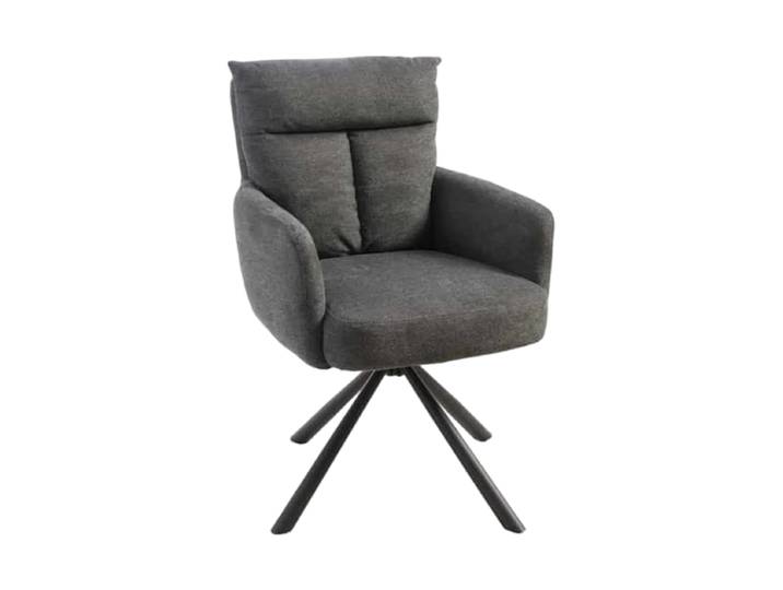 360° Drehbarer Armlehnstuhl „Big Nevis“ Strukturstoff Dunkelgrau Invicta Interiors