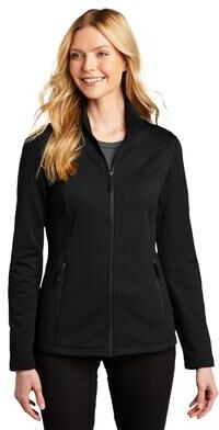 Port Authority L239 Women's Grid Fleece Jacket in Deep Black size Small