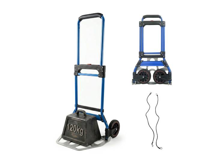 Sackkarre klappbar bis 120 kg Blau-Schwarz-Silber