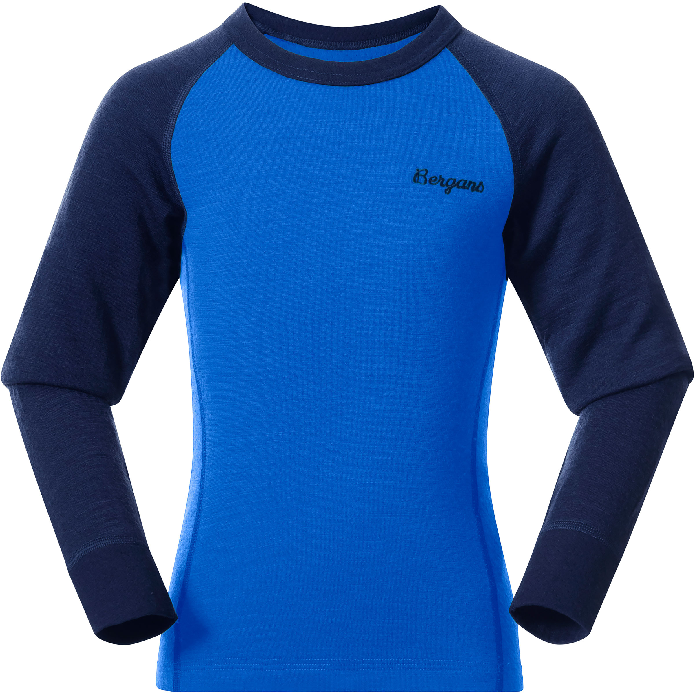Bergans Inner:Dual Merino Kinder Langarm Unterhemden blau Größe 116 Camping Schnell trocknend Merinowolle