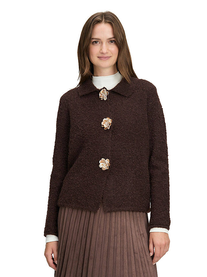 CARTOON Cardigan in Dunkelbraun - 46