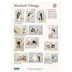 REDDY Grußkarten-Set Vintage Hochzeit & Verlobung 41tlg.