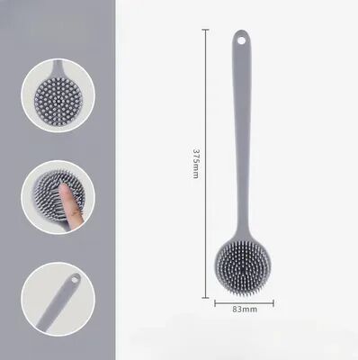 Multicon Wholesale Hub Long Handle Body Bath Brush, Silicone Back Scrubber For Massage And Exfoliation gray