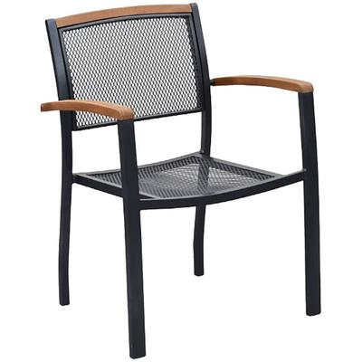 Gartensessel MERXX "»Tilos«", grau (graphit), B:61,5cm H:84cm T:52cm, Akazienholz, Sessel, stapelbar