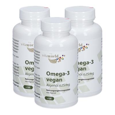 Omega-3 Vegan Algenöl 625 mg Kapseln x3 3x120 St