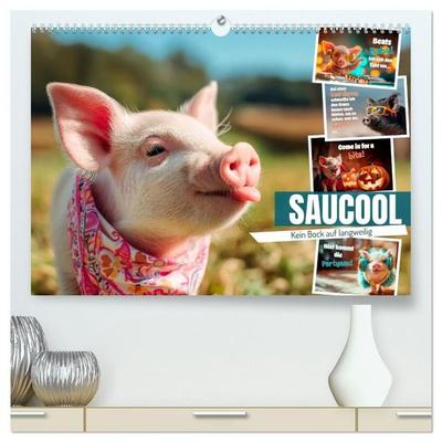 Saucool - Kein Bock auf langweilig (hochwertiger Premium Wandkalender 2027 DIN A2 quer), Kunstdruck in Hochglanz