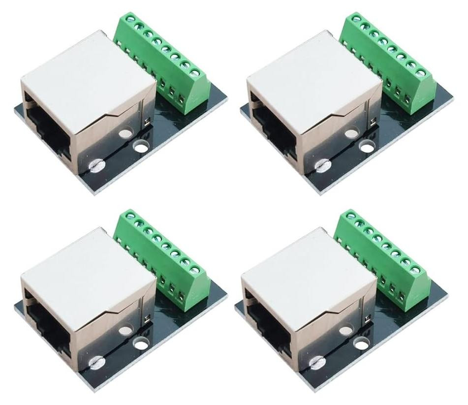 Dripio 4x RJ45 Ethernet breakout board, 2,54 mm, afgeschermd