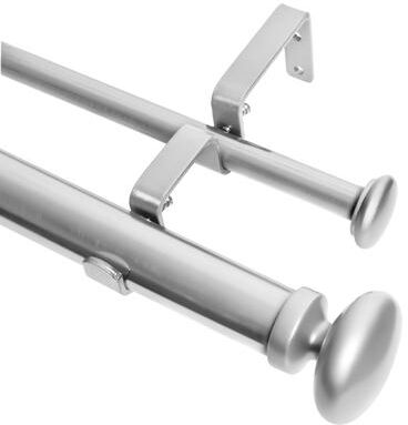 Meriville 1-Inch Diameter Prima Telescoping Double Window Treatment Curtain Rod