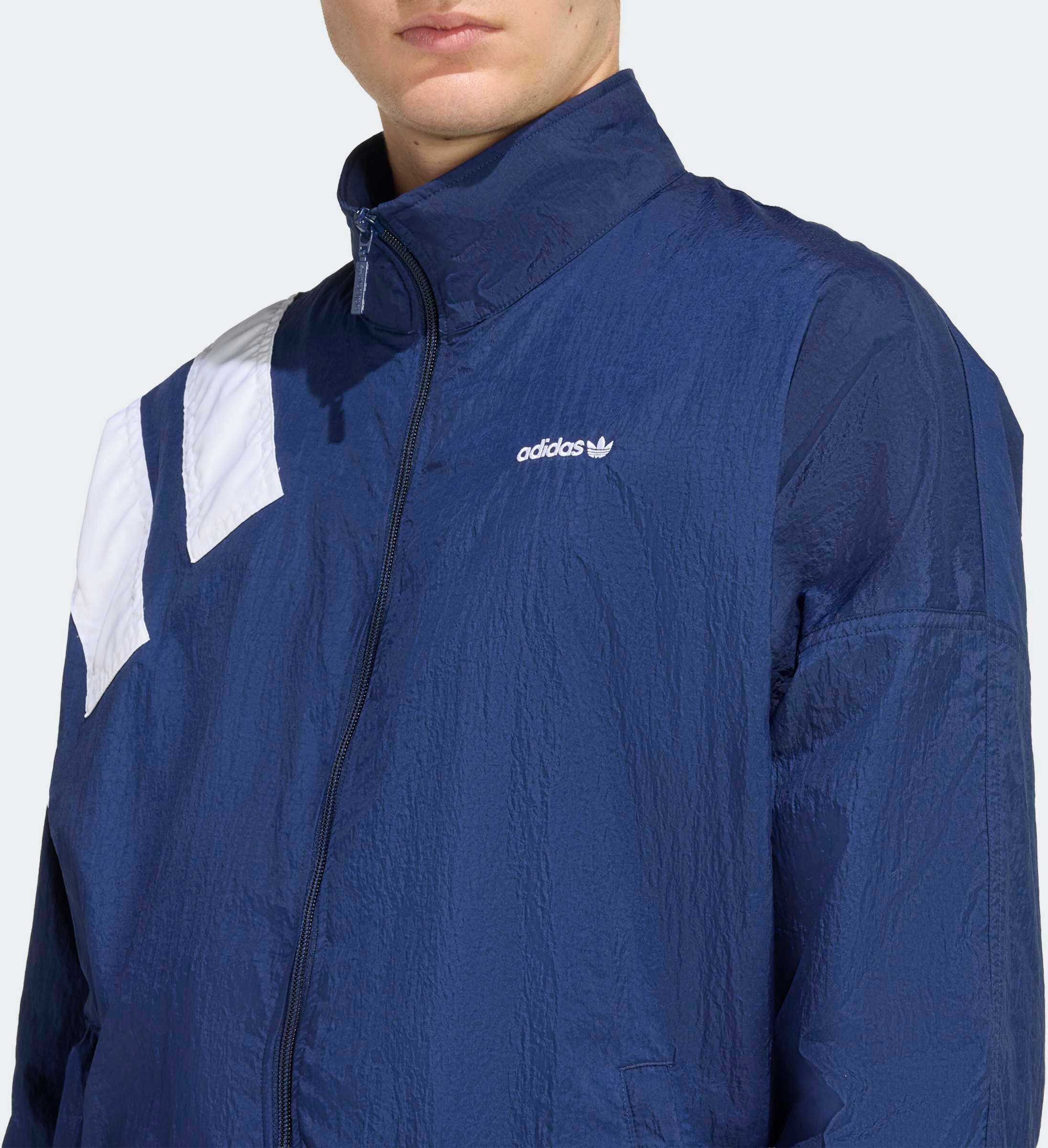 Trainingsjacke ADIDAS ORIGINALS "ARCHIVE BLOCKED", Herren, Gr. L, blau (night indigo, weiß), Obermaterial: 100% Polyamid, Jacken Trainingsjacke night indigo, weiß L