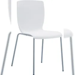 Décoshop26 - Stapelbarer Küchen- oder Verandastuhl für den Innen- und Außenbereich Sitzfläche aus weißem Kunststoff 10_0000973