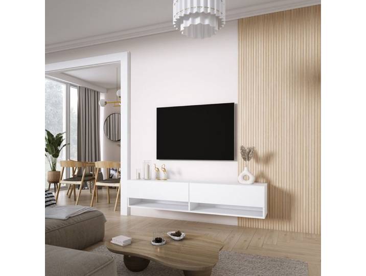 Meuble TV : Blanc Mat 170 × 32 × 34 cm