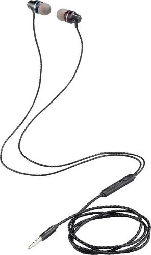 Renkforce RF-IE-JH01 In Ear Headset kabelgebunden Schwarz Fernbedienung Telefon