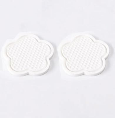 Inspired Living BloomGuard Flower Silicone Car Cup Holder Coasters (2 Pack) white 2pcs