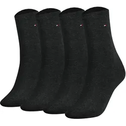 TOMMY HILFIGER Damen Socken, 4er Pack - Classic, Strümpfe, einfarbig Grau / 39-42