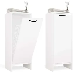 Badezimmerschrank NINA 1K WEISS 1 Wäschekorb Regal Hochschrank fürs Badezimmer
