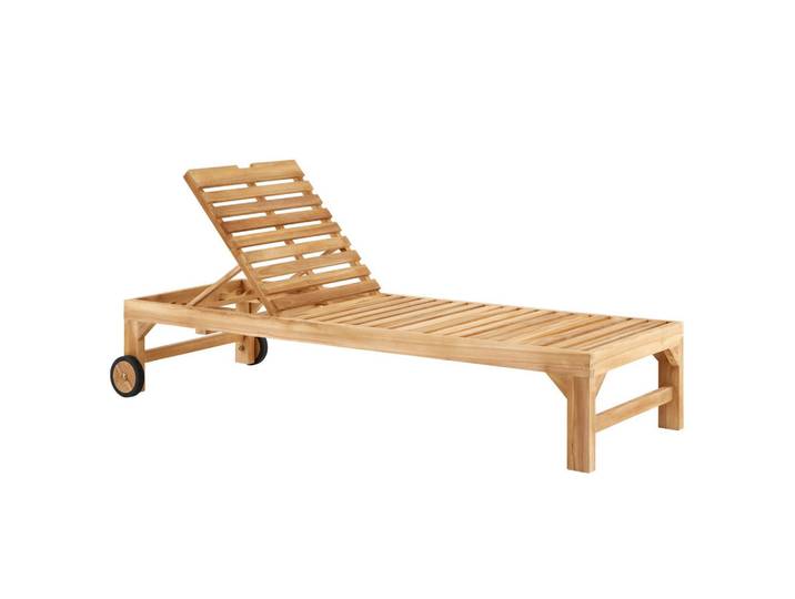 CARO-Möbel Sonnenliege Granada natur, Naturfarben, Holz, Orientalisch, 65x39x200 cm, Gartenmöbel, Gartenliegen