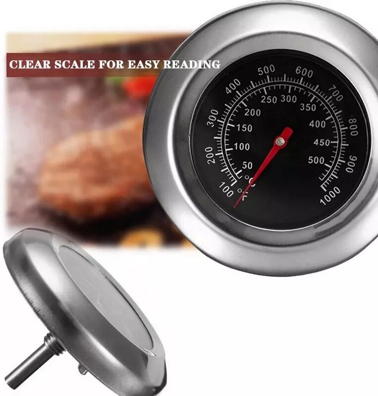 INF Thermomètre analogique pour grill - Acier inoxydable 304, lecture rapide et plage 50-500 degrés Celsius