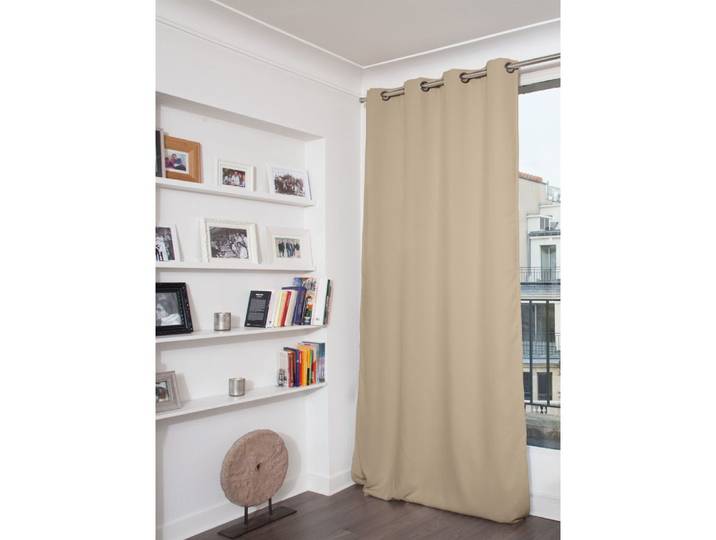 Rideau occultant oeillets beige mc15 140lx260h