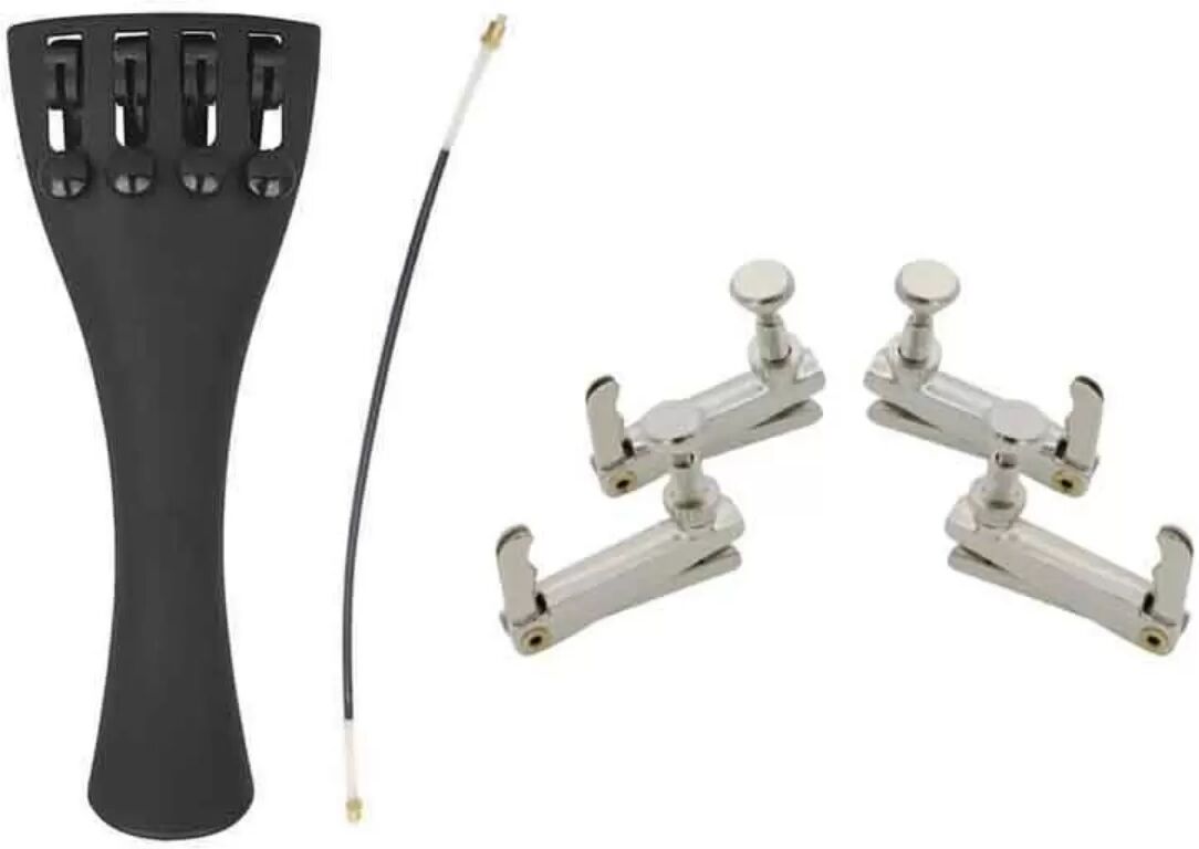 INF Cordier pour violon en métal - quatre micro-accordeurs, installation facile, réglage précis, couleurs multiples, 11cm x Argent