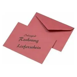 Mailmedia, Briefumschlag, Briefumschlag C6 "Lieferschein/Rechnung", rot (114 x 162 mm, 1x)