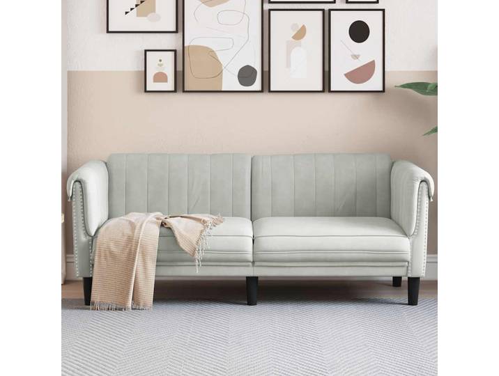 vidaXL Sofa 2-Sitzer Hellgrau Samt