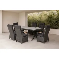 OUTFLEXX Serro Garten-Essgruppe, 6 Personen, ausziehbar, 200-260cm, Alu/Polyrattan, FSC®-zertifiziert