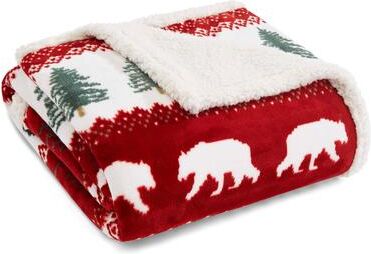 Eddie Bauer Plush Fleece With Faux Shearling Reverse Throw Blanket (50X60 Inches)