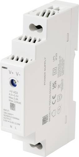 TRU COMPONENTS TC-13713360 Hutschienen-Netzteil (DIN-Rail) Verbrauch (StandBy) 0.3W 5 V/DC 2.4A 12W Anzahl Ausgänge:1 x Inhalt