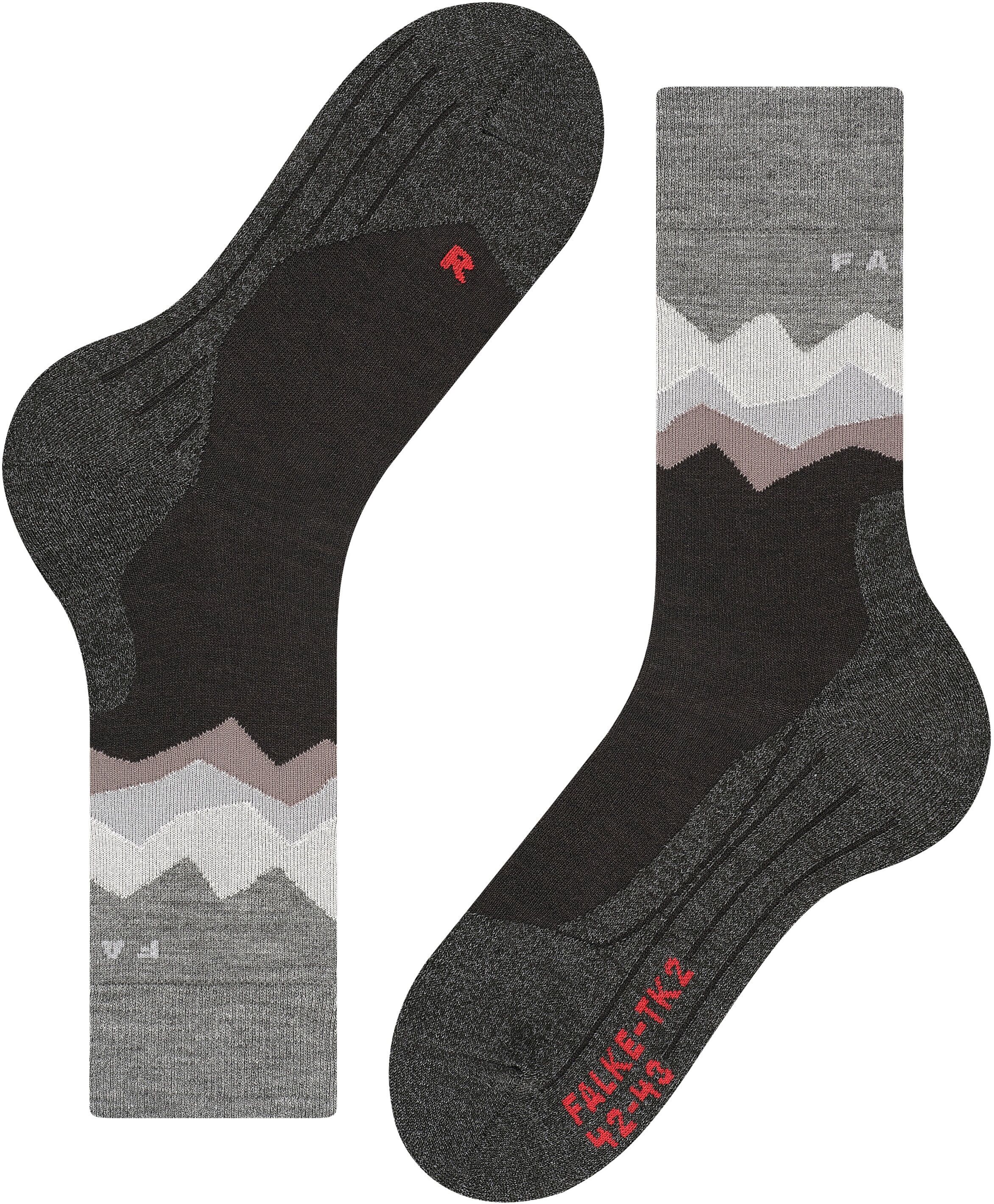 Wandersocken FALKE "TK2 Explore", Herren, Gr. 39-41, schwarz, Materialmix, normal, Socken Wandersocken, hohe Feuchtigkeitsaufnahme, schnell trocknend, atmungsaktiv schwarz 39-41
